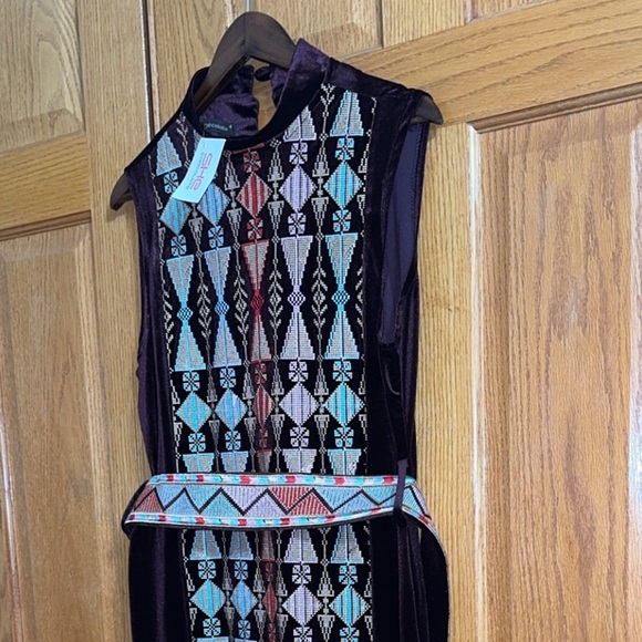 Women’s 2pc SHE CHOCOLATE Thobe/Kaftan/ Abaya Maroon Middle Eastern Dress Size 4 - Picture 6 of 9